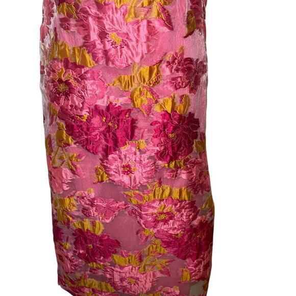 Lulus Brailey Pink Jacquard Strapless Midi Dress - Size XL - NWT - Picture 6 of 8